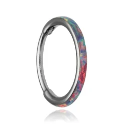 Tytanowe kółko clicker z opalem op38 - TK-091