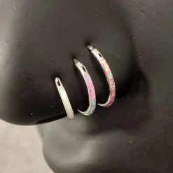 Tytanowe kółko clicker z opalem op38 - TK-091