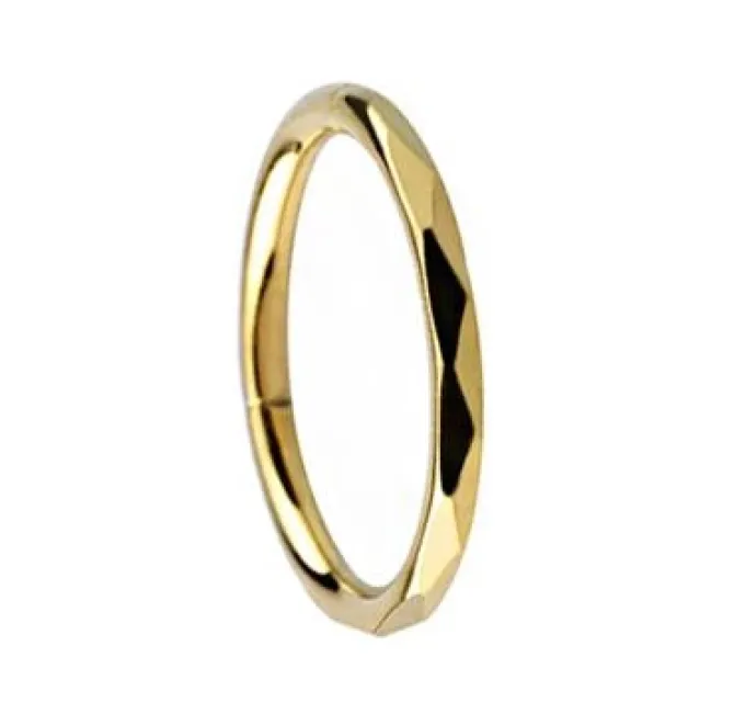 Tytanowe kółko clicker ze szlifem złote - TK-049