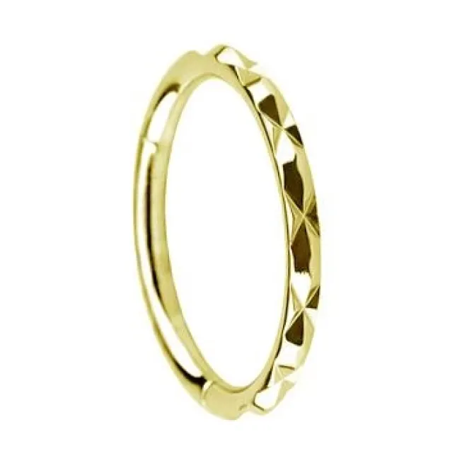 Tytanowe kółko clicker ze szlifem złote - TK-047