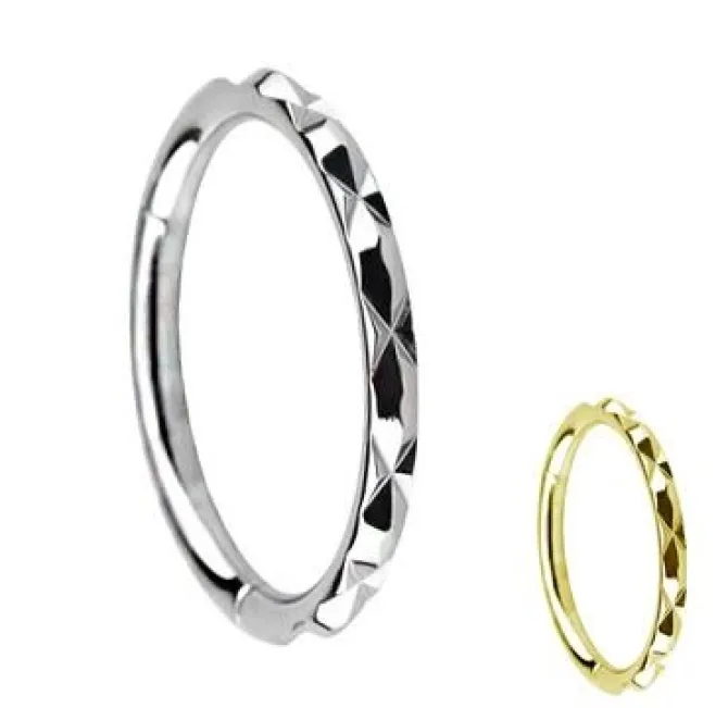 Tytanowe kółko clicker ze szlifem złote - TK-047