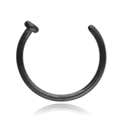Tytanowe kółko do nosa - czarny - TN-014