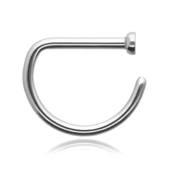 Tytanowe kółko do nosa - D-RING - srebrny - TN-002