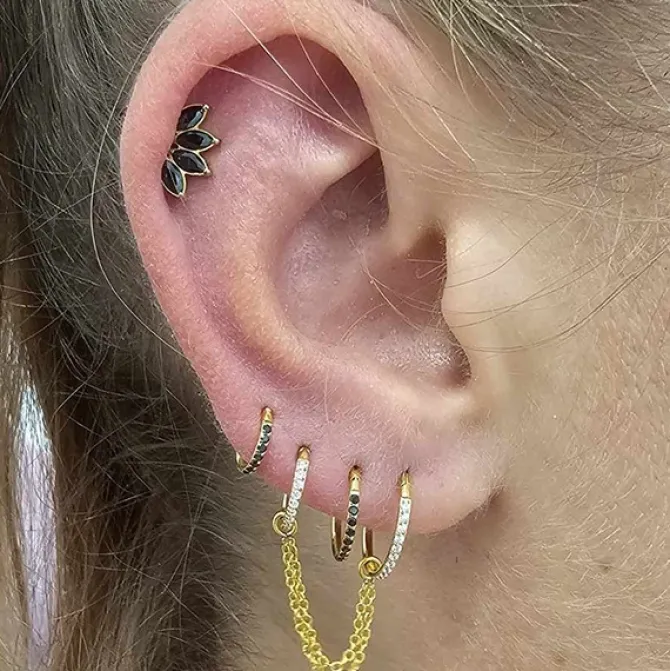 Tytanowe kółko ozdobne CLICKER złoty - TK-023