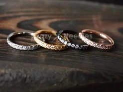 Tytanowe kółko ozdobne CLICKER różowe złoto - TK-023