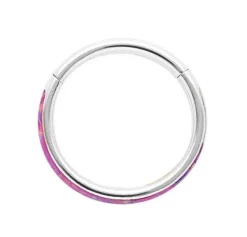 Tytanowe kółko ozdobne CLICKER z opalem op38 - TK-003