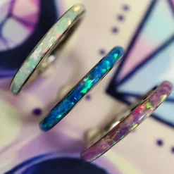 Tytanowe kółko ozdobne CLICKER z opalem op38 - TK-003