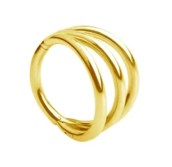 Tytanowe kółko ozdobne CLICKER złote - TK-036