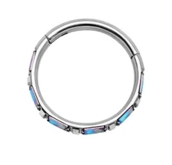 Tytanowe kółko ozdobne CLICKER kolorowe cyrkonie - TK-002