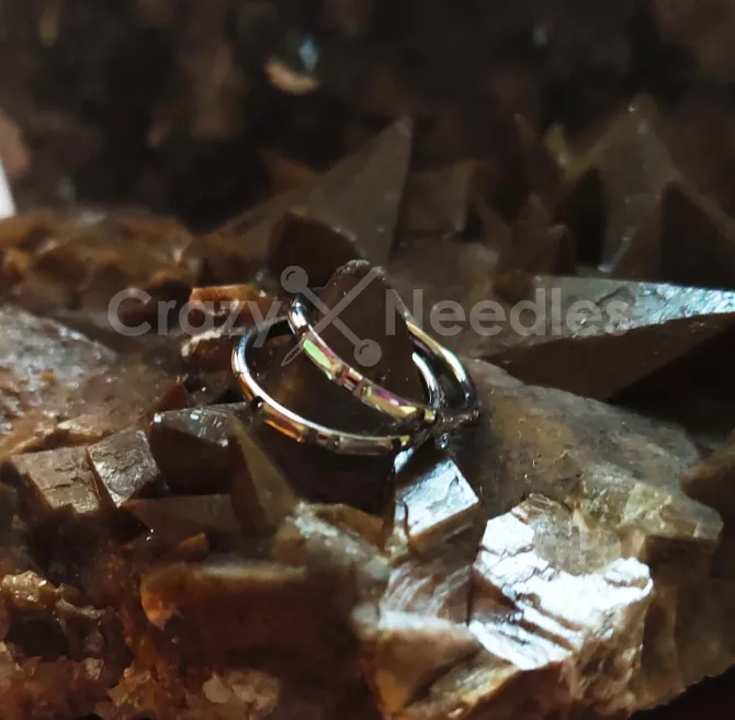 Tytanowe kółko ozdobne CLICKER kolorowe cyrkonie - TK-002