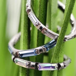 Tytanowe kółko ozdobne CLICKER kolorowe cyrkonie - TK-002