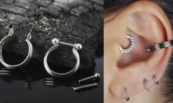 Tytanowe kółko ozdobne PREMIUM CRYSTALS - TK-043