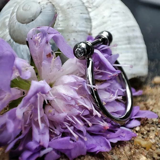 Tytanowe kółko ozdobne PREMIUM CRYSTALS - TK-044