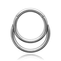 Tytanowe kółko podwójne clicker srebrny - TK-004