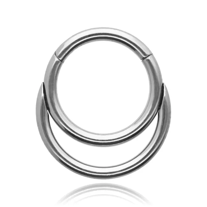 Tytanowe kółko podwójne clicker srebrny - TK-004