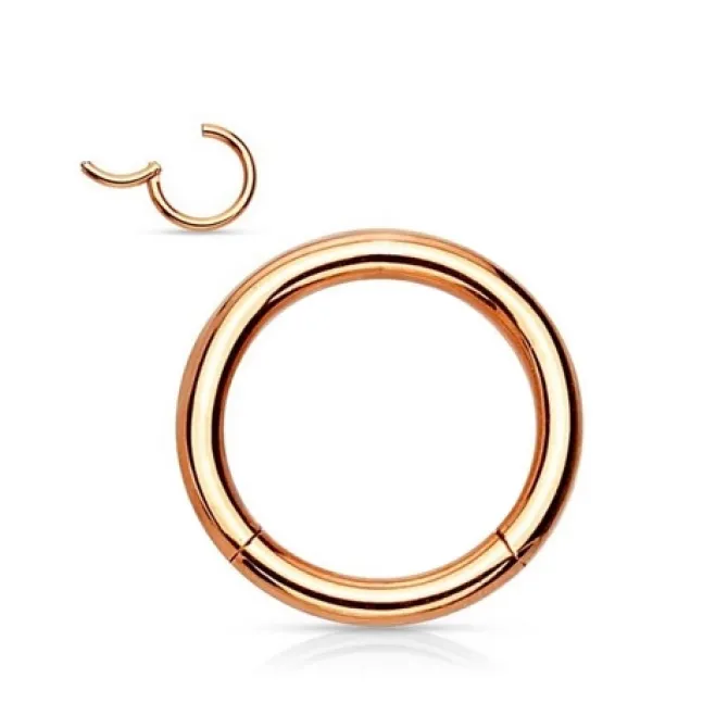 Tytanowe kółko różowe złoto segment CLICKER - TK-001