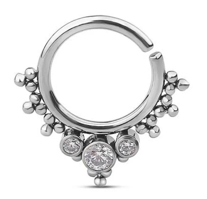 Tytanowe rozginane kółko Continuous - ozdobne - TK-027