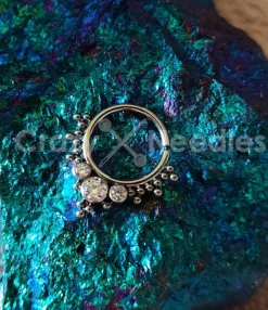 Tytanowe rozginane kółko Continuous - ozdobne - TK-027