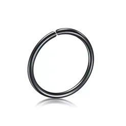 Tytanowe rozginane kółko Continuous czarne - TK-010