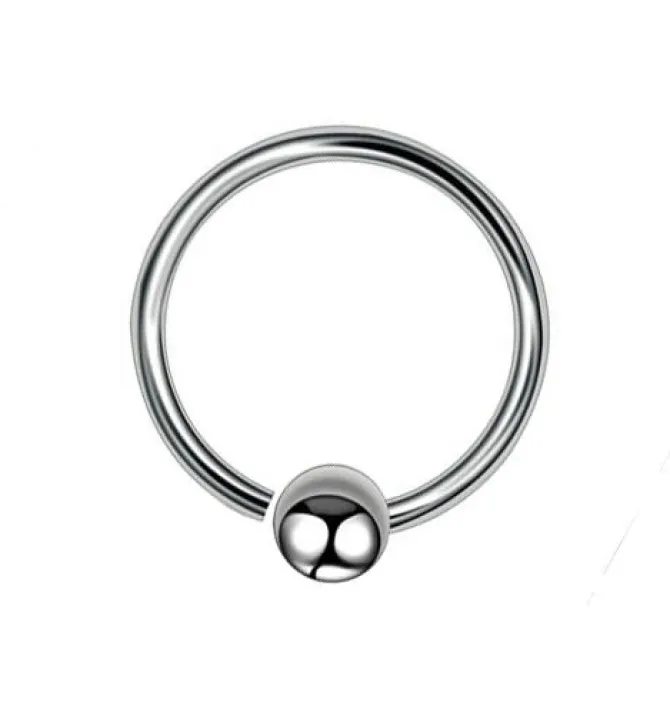 Tytanowe rozginane kółko Continuous z kulką - BCR - TK-016