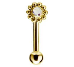 Tytanowy banan - Premium Zirconia - złoty i kolorowa cyrkonia - TB-007