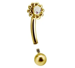 Tytanowy banan - Premium Zirconia - złoty i kolorowa cyrkonia - TB-007