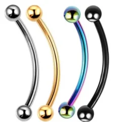 Tytanowy banan - transverse lobe - srebrny - TB-001