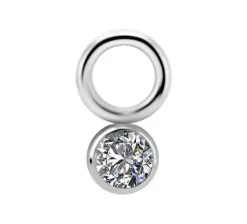 Tytanowy Charms - PREMIUM ZIRCON - srebrny - D-032