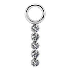 Tytanowy Charms - PREMIUM ZIRCON - srebrny - M - D-060