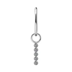 Tytanowy Charms - PREMIUM ZIRCON - srebrny - M - D-060
