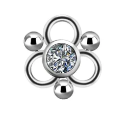 Tytanowy Charms - PREMIUM ZIRCON - srebrny - D-029