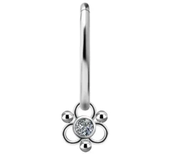 Tytanowy Charms - PREMIUM ZIRCON - srebrny - D-029