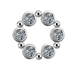 Tytanowy Charms - PREMIUM ZIRCON - srebrny - D-031