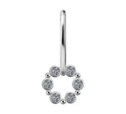 Tytanowy Charms - PREMIUM ZIRCON - srebrny - D-031