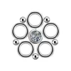 Tytanowy Charms - PREMIUM ZIRCON - srebrny - D-028