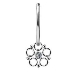 Tytanowy Charms - PREMIUM ZIRCON - srebrny - D-028