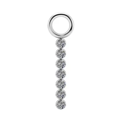 Tytanowy Charms - PREMIUM ZIRCON - srebrny - L - D-060