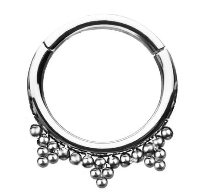 Tytanowy CLICKER ozdobny srebrny - TK-056