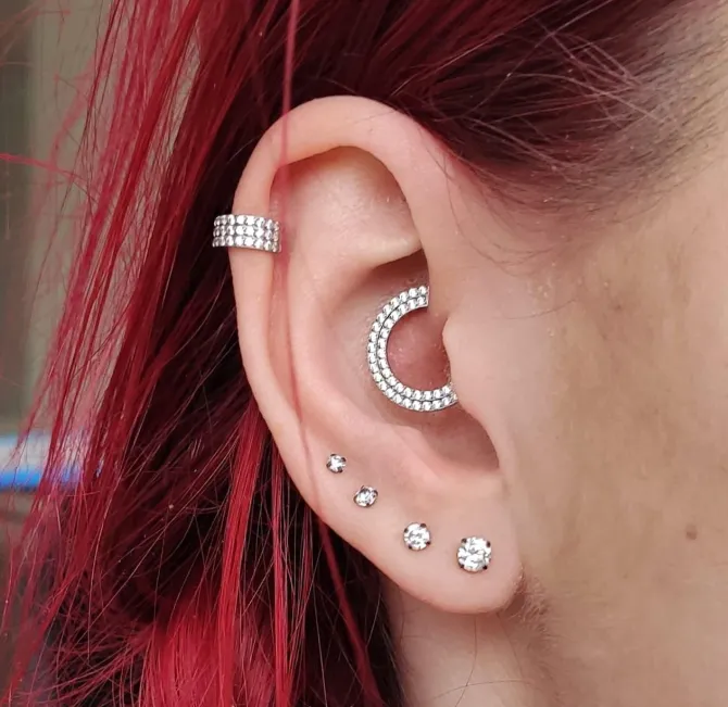 Tytanowy CLICKER ozdobny srebrny - TK-053