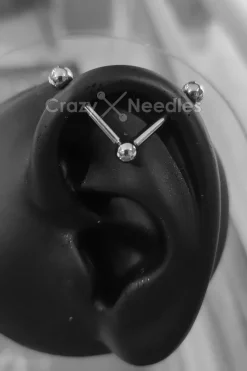 Tytanowy łącznik - kulka - srebrny - TCZ-006