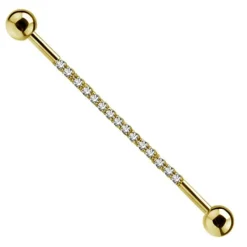 Tytanowy industrial z cyrkoniami złoty - TSZ-008