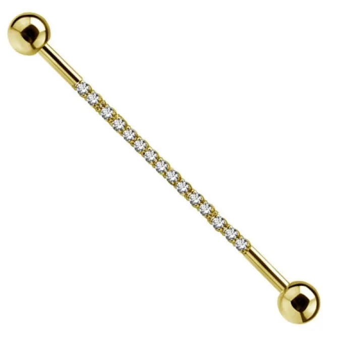 Tytanowy industrial z cyrkoniami złoty - TSZ-008