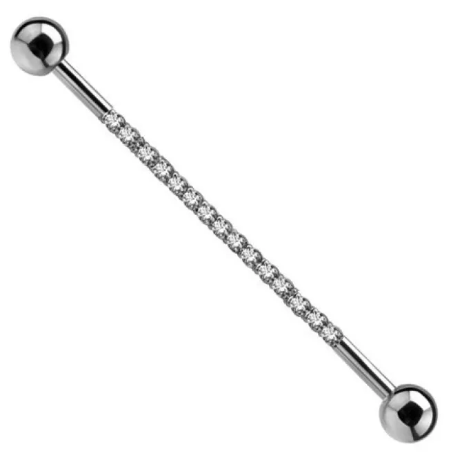 Tytanowy industrial z cyrkoniami srebrny - TSZ-008