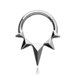 Tytanowy kolczyk clicker - srebrny - TK-089