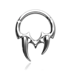 Tytanowy kolczyk clicker ozdobny - srebrny - TK-093