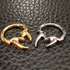 Tytanowy kolczyk clicker ozdobny - srebrny - TK-093