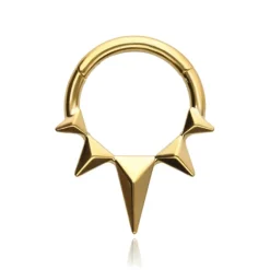 Tytanowy kolczyk clicker - złoty - TK-089