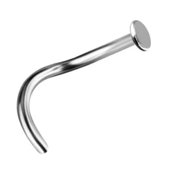 Tytanowy kolczyk do nosa - srebrny - TN-008