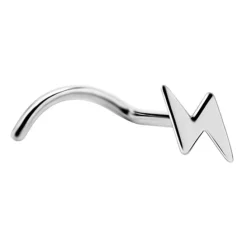 Tytanowy kolczyk do nosa - błyskawica - TN-019