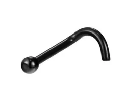 Tytanowy kolczyk do nosa czarny - TN-001